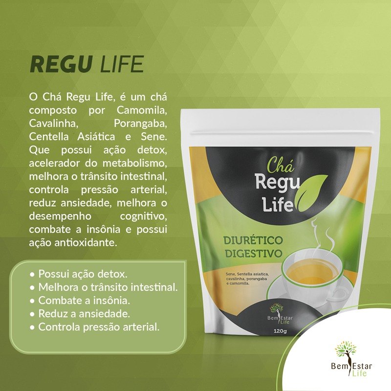 CHÁ REGU LIFE - PACOTE 120 G 